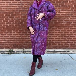 Vintage Gallery Down Coat Fuchsia Hot Pink Paisley